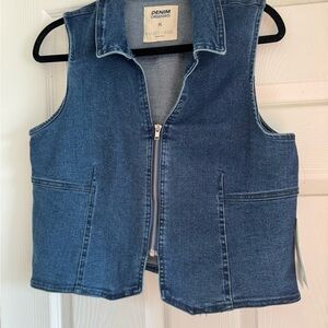Denim Obsessed denim vest Denim Zip-Up Vest